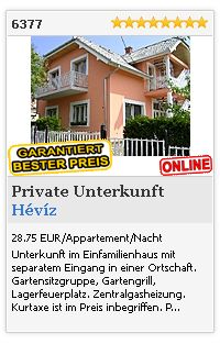 Limba.com - Hévíz, Private Unterkunft, Unterkunft 6377