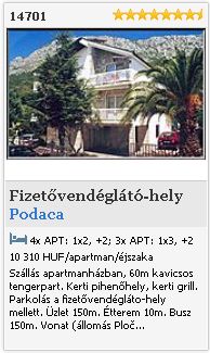 Limba.com - Podaca, Fizetővendéglátó-hely, Szállás 14701