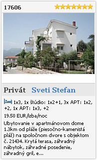 Limba.com - Sveti Stefan, Privát, Ubytovanie 17606